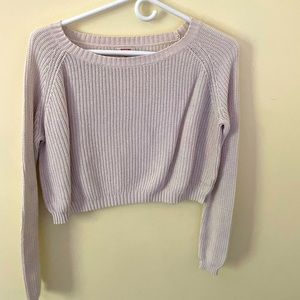 cute cropped off-the-shoulder sweater
